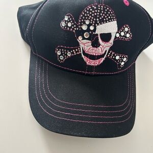 Black Skull Embellished Cap